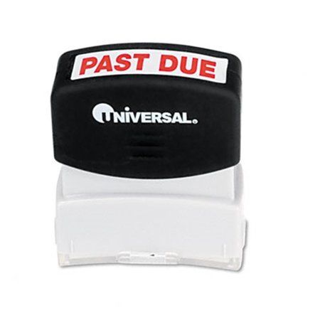 UNIVERSAL BATTERY Universal 10063 One-Color Message Stamp  Past Due  Pre-Inked/Re-Inkable  Red 10063